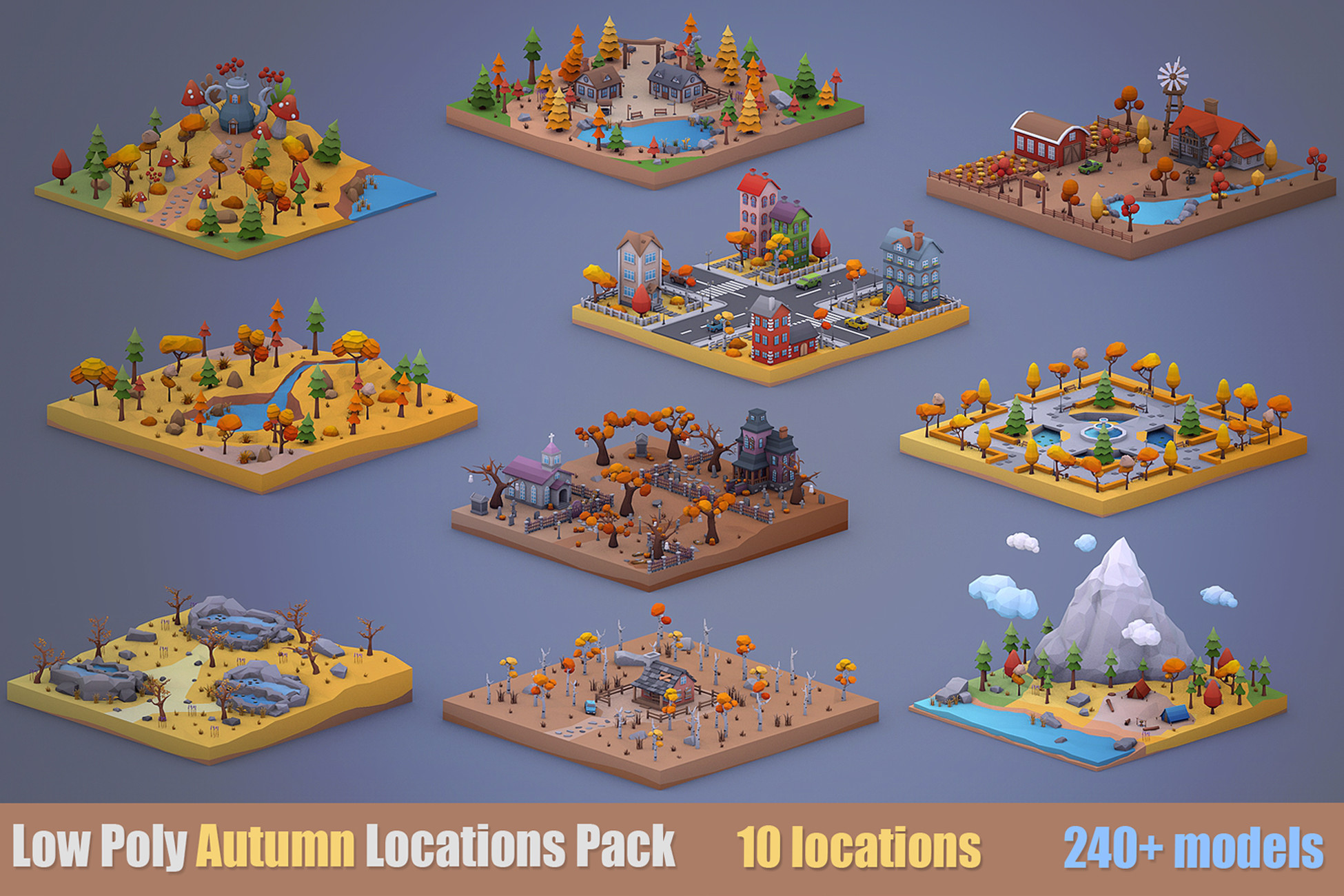 Low Poly Autumn Locations Pack