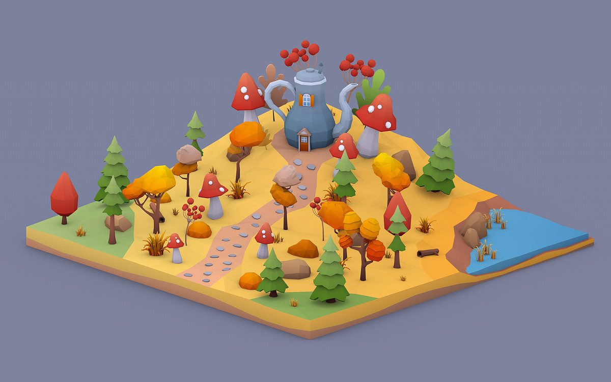 Low Poly Autumn Locations Pack