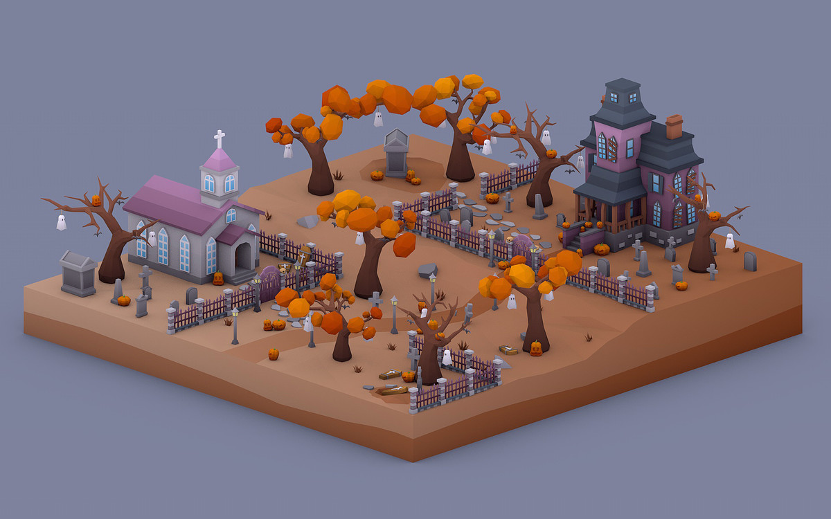 Low Poly Autumn Locations Pack
