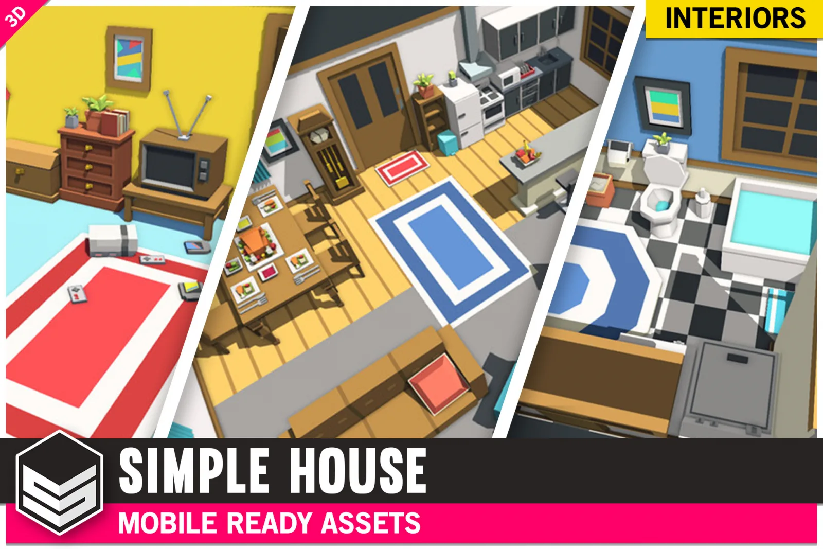 Simple House Interiors - Cartoon assets