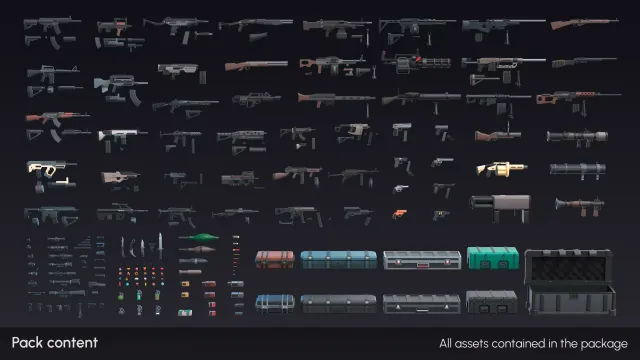 Firearms - Low Poly 3D Models Pack