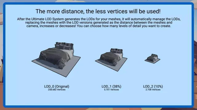 Ultimate LOD System MT - Automatic LOD Generator, Mesh Simplifier & More