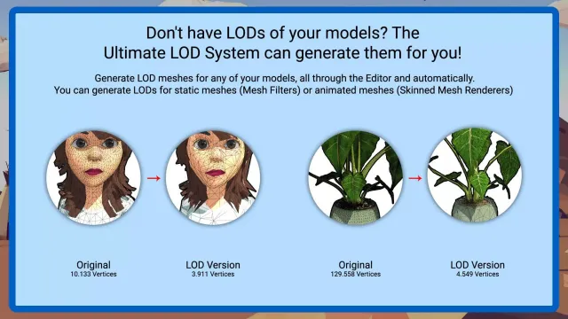 Ultimate LOD System MT - Automatic LOD Generator, Mesh Simplifier & More