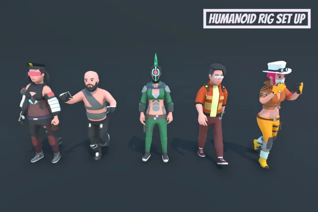 Customizable 3D Cyberpunk Characters Vol 2