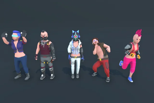 Customizable 3D Cyberpunk Characters Vol 2