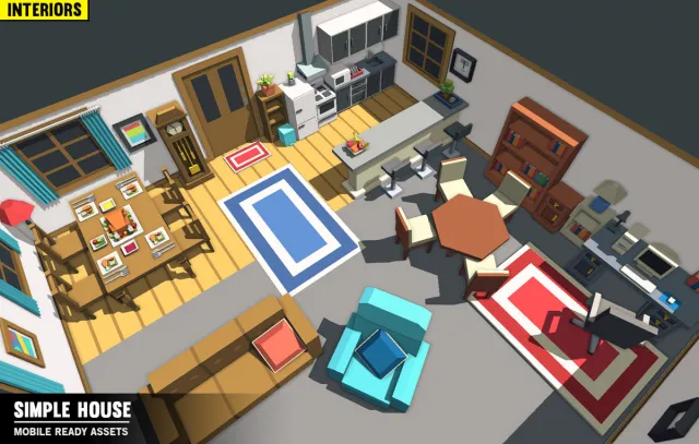 Simple House Interiors - Cartoon assets