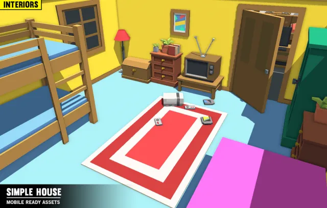 Simple House Interiors - Cartoon assets