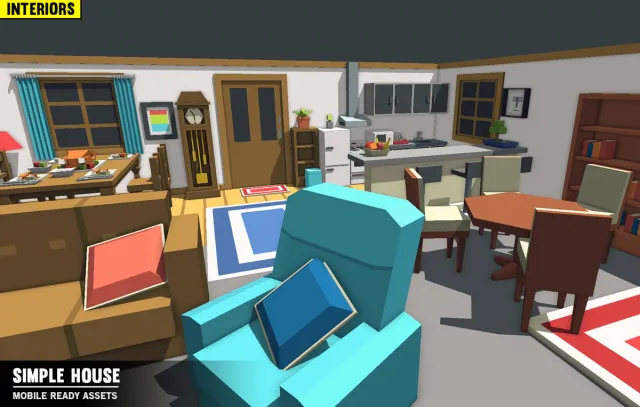 Simple House Interiors - Cartoon assets