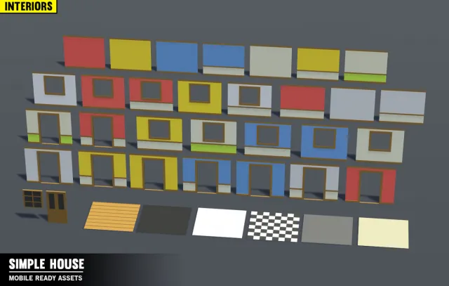 Simple House Interiors - Cartoon assets
