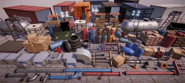Industrial Props Pack - PBR