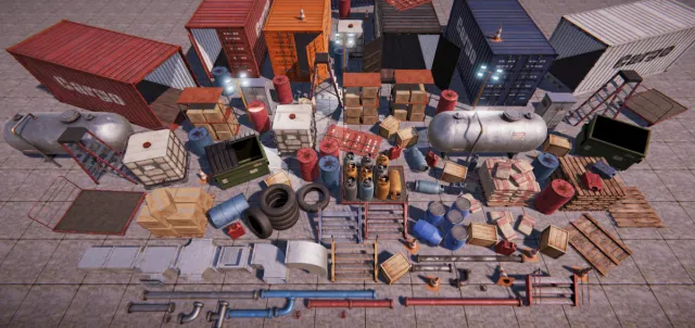 Industrial Props Pack - PBR