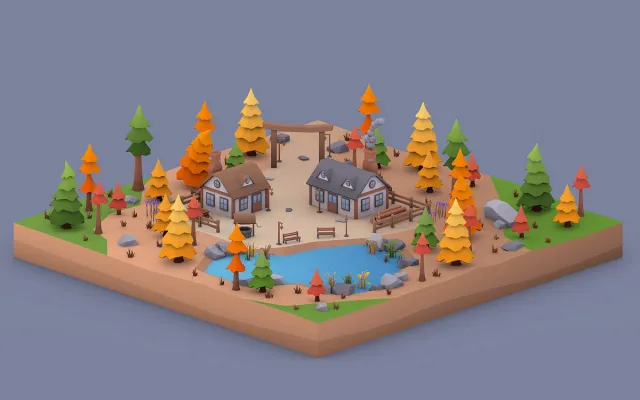 Low Poly Autumn Locations Pack