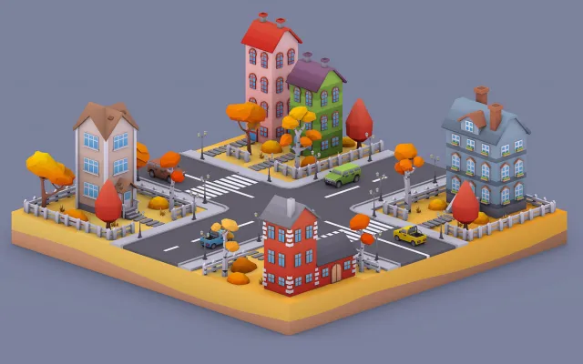 Low Poly Autumn Locations Pack