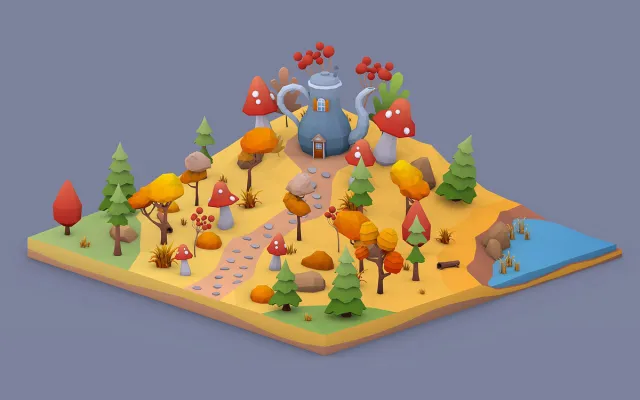 Low Poly Autumn Locations Pack