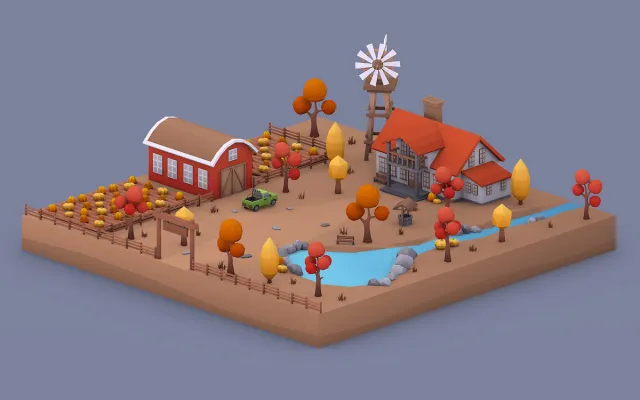 Low Poly Autumn Locations Pack