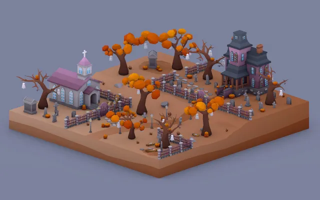 Low Poly Autumn Locations Pack