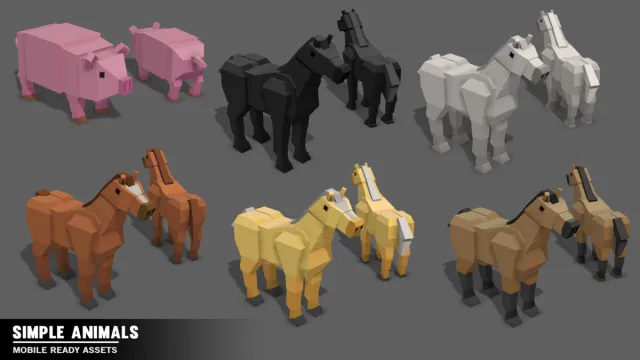 Simple Farm Animals - Cartoon Assets