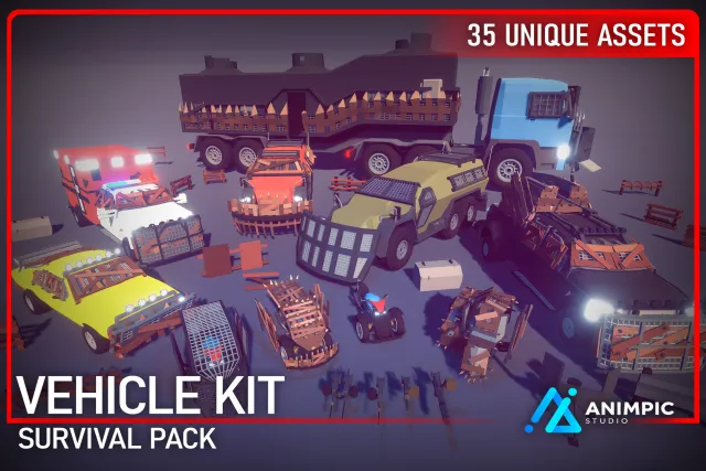POLY - Survival Vehicles Kit (SRP, URP, HDRP)