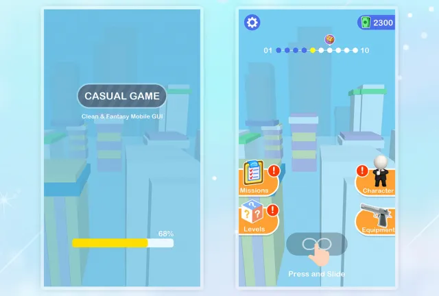 Casual Puzzle Game UI Pack